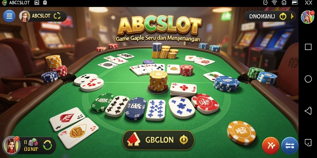 Screenshot gameplay seru ABCSLOT yang menampilkan permainan Gaple online.