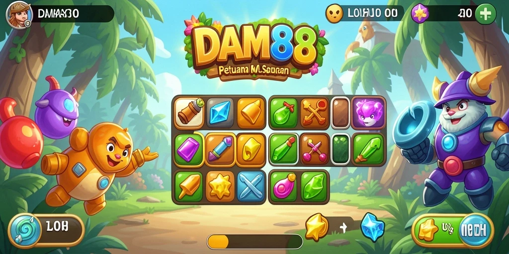 Tangkapan layar permainan DAM88 menunjukkan gameplay Match-3 yang menantang dan seru.