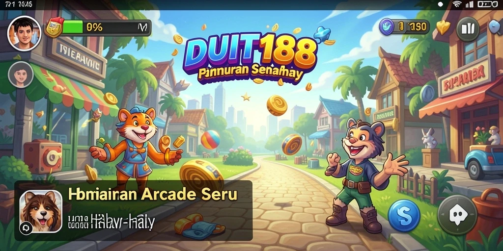 Menampilkan aksi seru dalam gameplay arcade DUIT188.