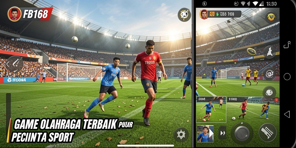 Screenshot FB168 menampilkan aksi seru dalam permainan olahraga.