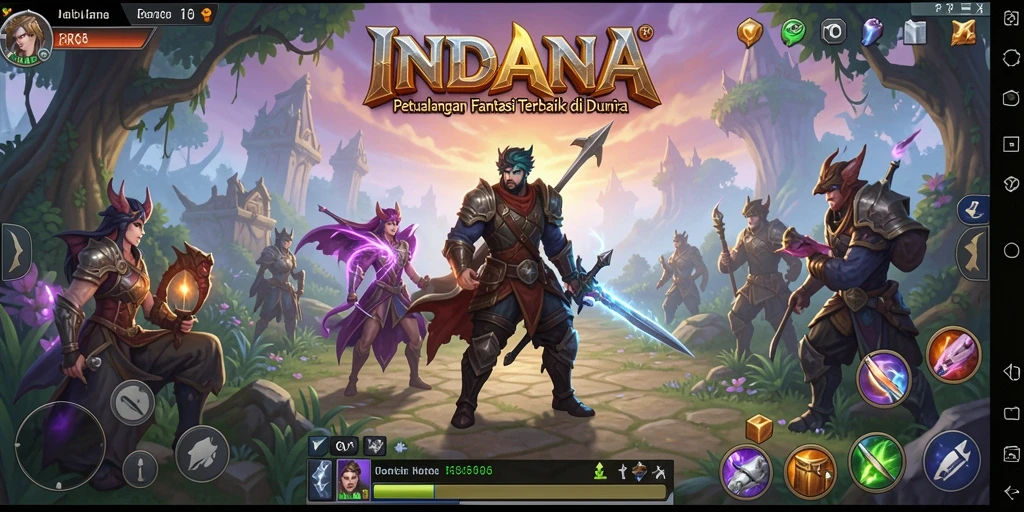 Gameplay seru dalam <strong>INDAAA</strong> menampilkan petualangan RPG yang mendalam.