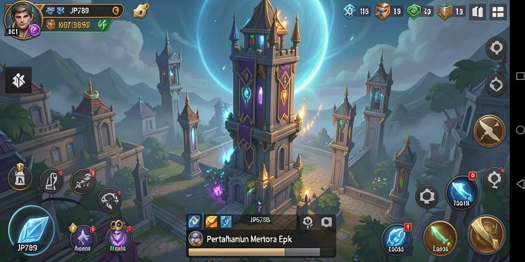 Tampilan gameplay menara pertahanan yang mendebarkan di JP6789.