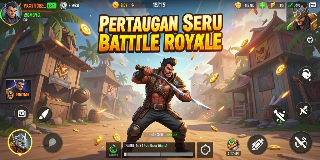 Tampilan aksi mendebarkan dalam permainan Battle Royale.