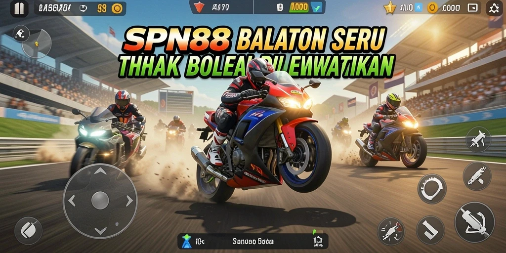 Screenshot SPN88 menampilkan aksi balapan motor yang mendebarkan.
