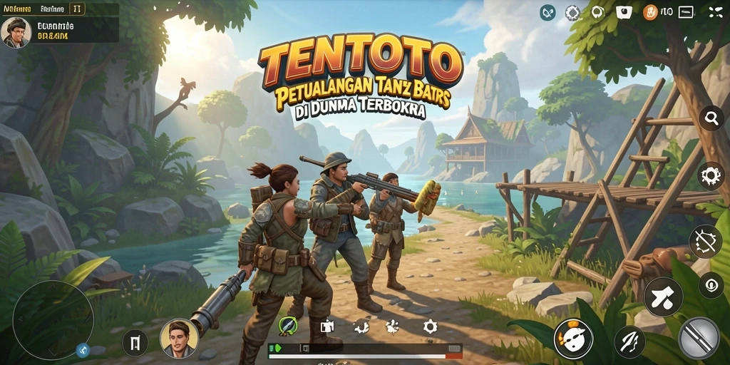 Screenshot gameplay TENTOTO yang menunjukkan dunia terbuka yang luas dan mengesankan.